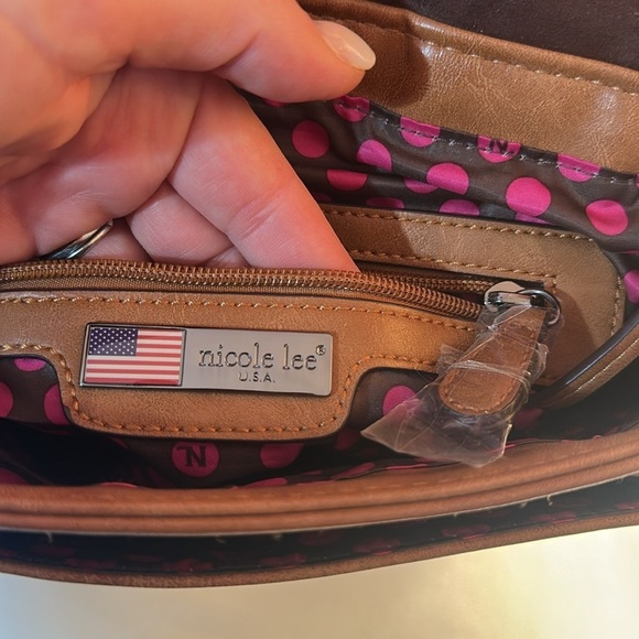 NICOLE LEE USA SLOANE LASER CUT HANDBAG - CAMEL - Picture 6 of 10